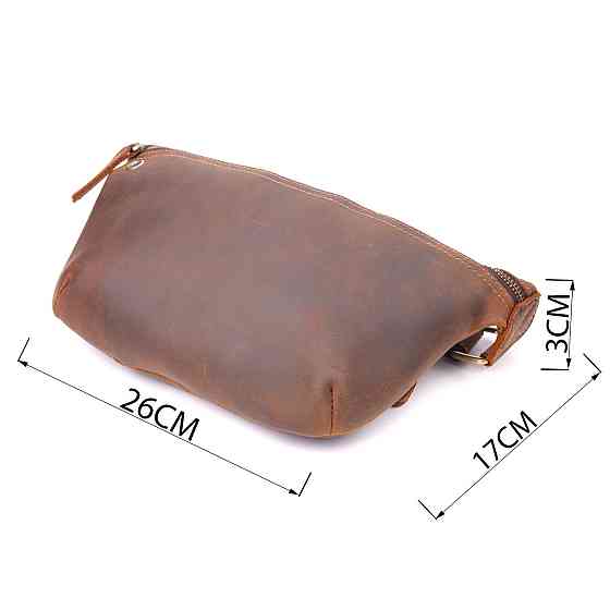 Винтажная поясная сумка из натуральной кожи 21294 Vintage Коричневая Киев