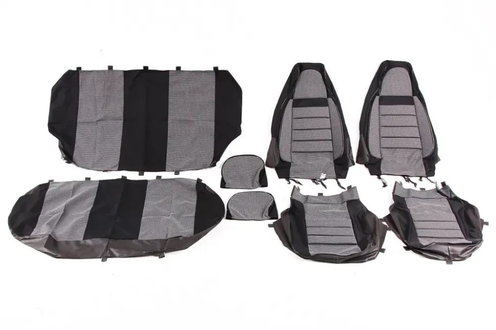 Чехлы на сидушки Avto-fortuna Пилот с паралоном универс. черные с раздельным подгол. Винница - изображение 1