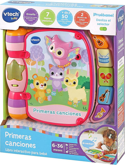 Книга VTech 3480-166787 розовый интерактивная музыкальная книга для младенцев от 6 мес первые песни Киев - изображение 5