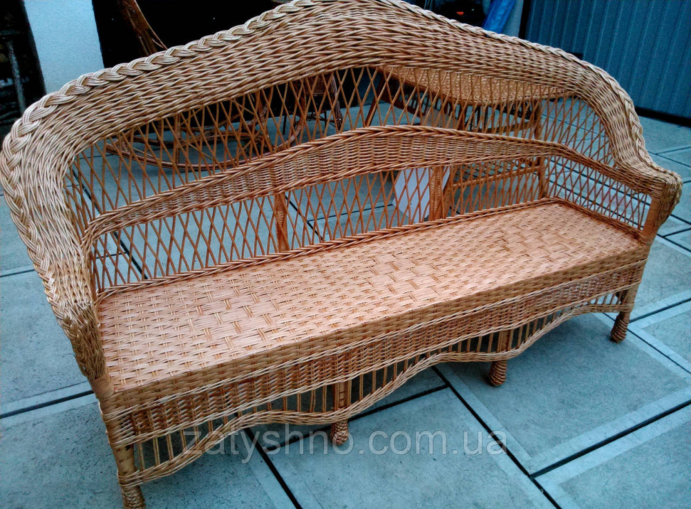 Диван плетений великий натурального кольору Київ - фото 4