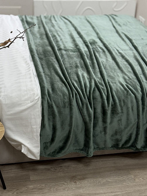 Ecotton Плед Ecotton 150х220 см Well Soft пудровий зелений (17-0112 Matte green) Киев - изображение 8