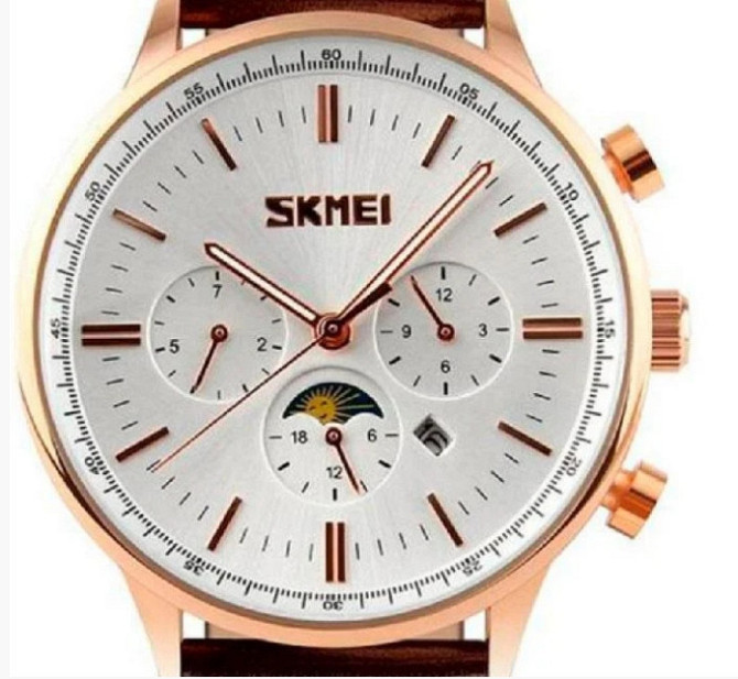 Мужские классичесие часы Skmei 9117 White Gold Винница - изображение 4