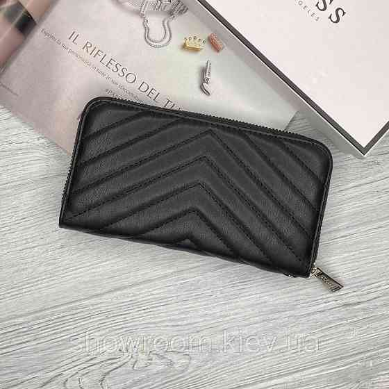Женский кошелек на молнии Guess (7582) черный Киев