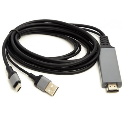 Кабель мультимедійний HDMI M to USB-C + USB2.0 AM 1.0m PowerPlant (CA912025) Вінниця - фото 1