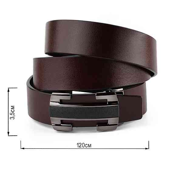 Ремень мужской с пряжкой уголки Vintage 20261 Коричневый Киев