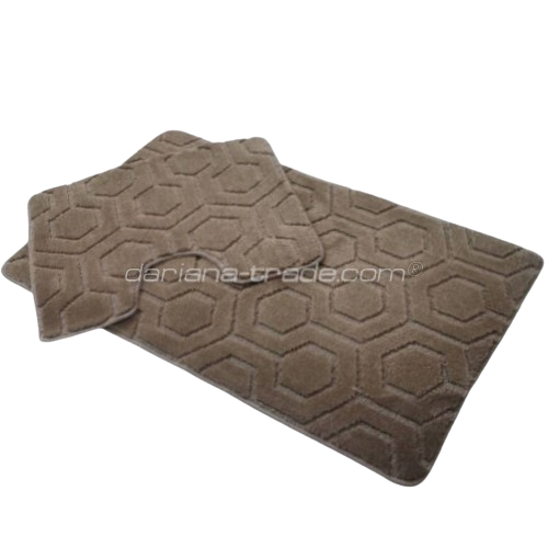 Набір килимків для ванної 2шт 60*100см+50*60см U-виріз Геометрія Standard бежевий поліпропілен Дариана Житомир - фото 2