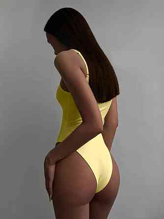 Жіночий стильний привабливий боді на кнопках натуральний кулір Лимонний Одеса