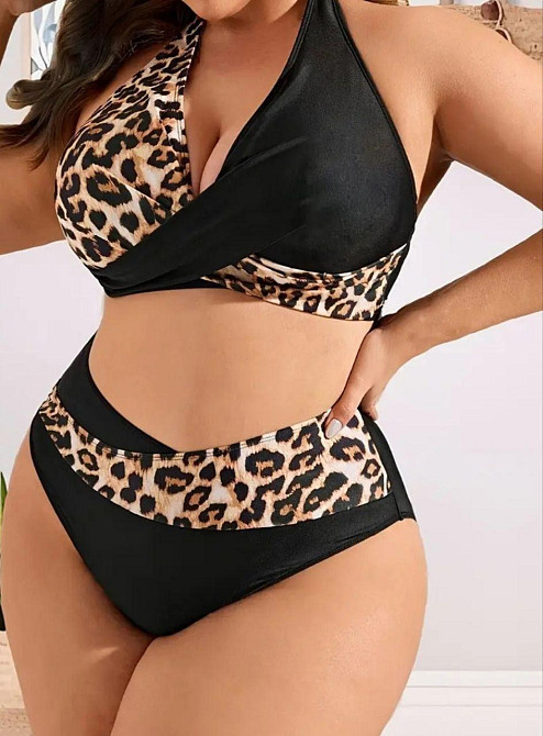 Раздельный купальник большого размера женский леопардовый 1XL Киев - изображение 1