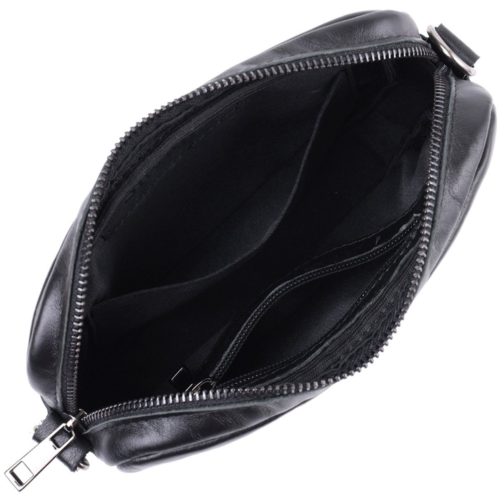 Класична сумка крос-боді з гладкої натуральної шкіри Shvigel 22841 Чорна Київ - фото 5