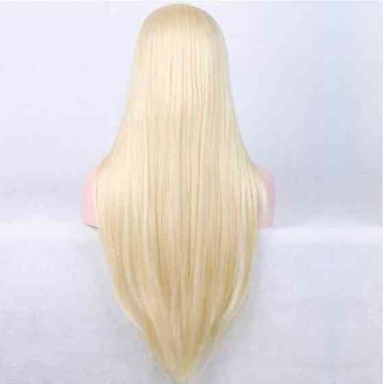 Перука рівна аніме 70 см без чубчика  "Блондинка" Вінниця