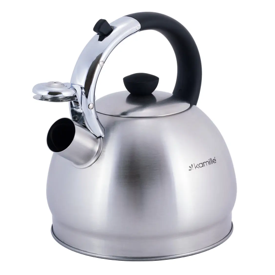 Чайник 2л зі свистком з бакеліт.ручкою (ручка:чорний) 0694BN KAMILLE Житомир - фото 4
