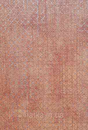 Обои виниловые на флизелине AS creation The Bos 0.53х10 геометрия полоски квадраты серебристые на терракотовом Киев