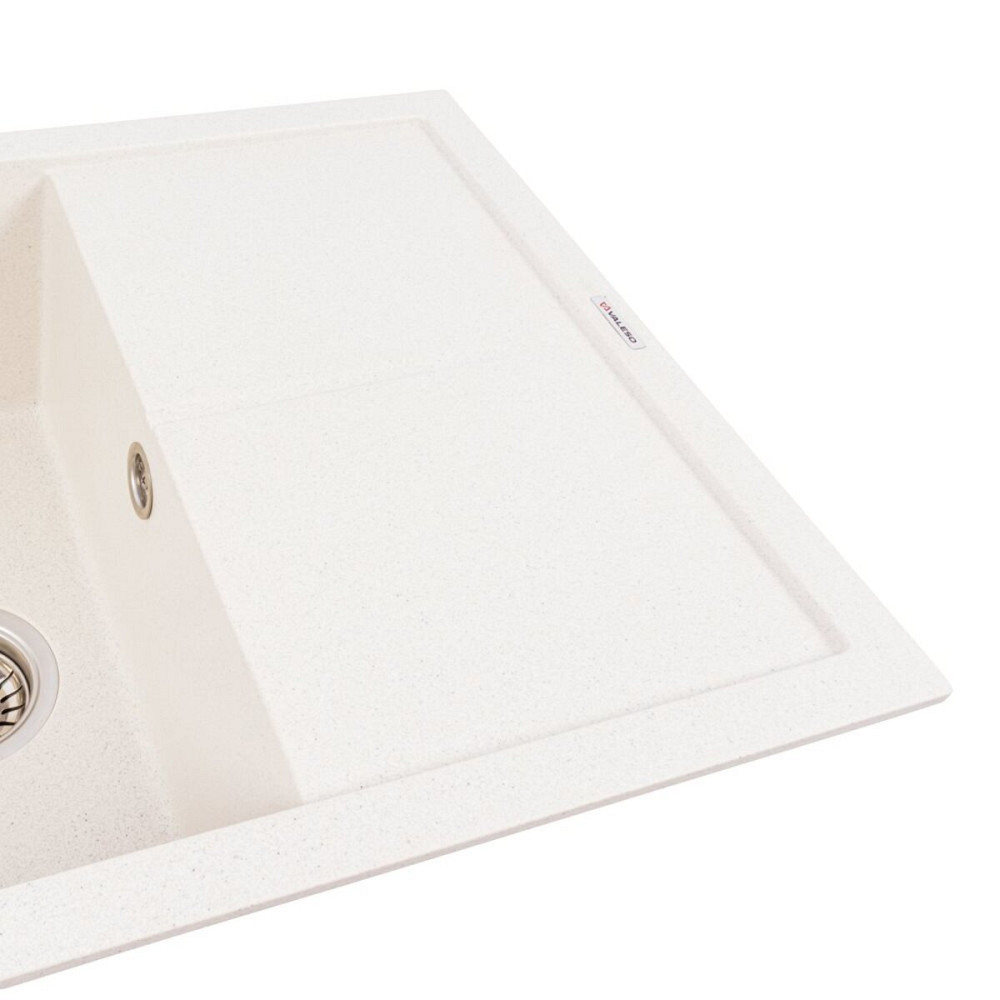 VALESO Гранітна мийка VALESO CRIPTA 6550 матова Біла в крапку Коломия - фото 12