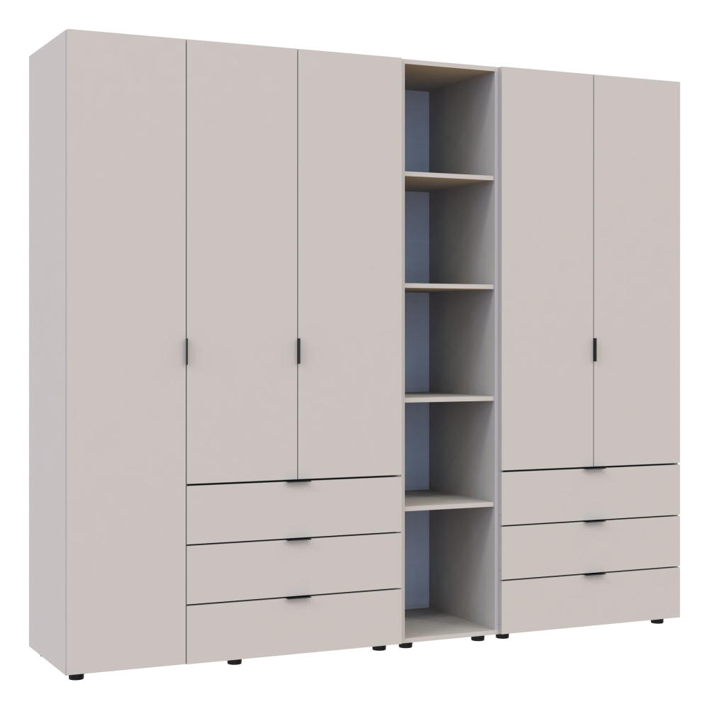 Комплект шаф для одягу Doros Гелар (3 шт.) 231,9х49,5х203,4 см Кашемір (DRS-011250) Львів - фото 2