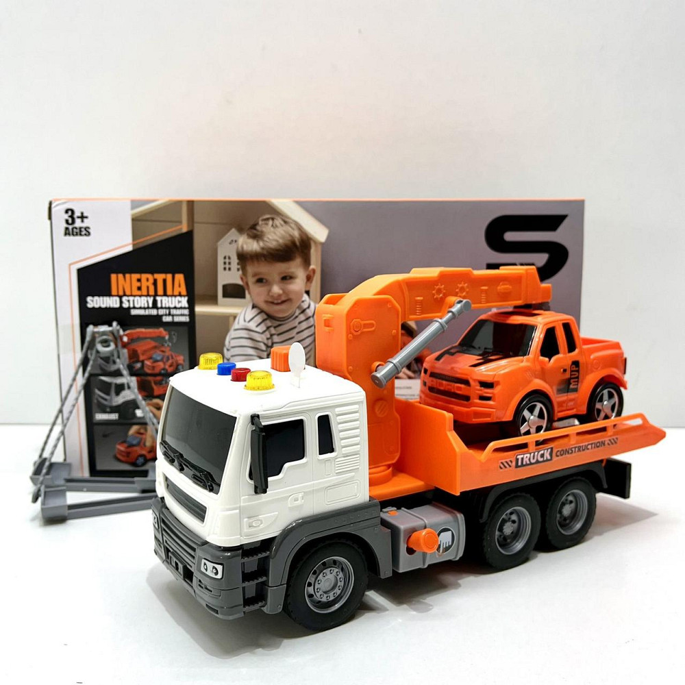 Евакуатор машинка світлові та звукові ефекти інерція машинка 27см Оранжевий (JS106AB) Чернігів - фото 6