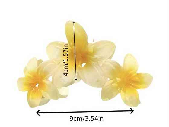Заколка-крабік квітка 9 см Сміла