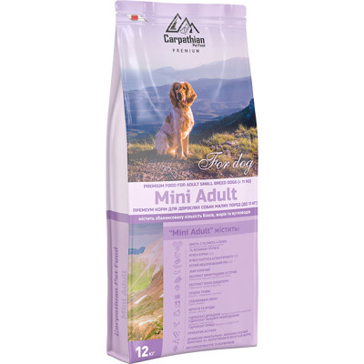 Сухой корм для собак Carpathian Pet Food Mini Adult 12 кг (4820111140688) Винница - изображение 1