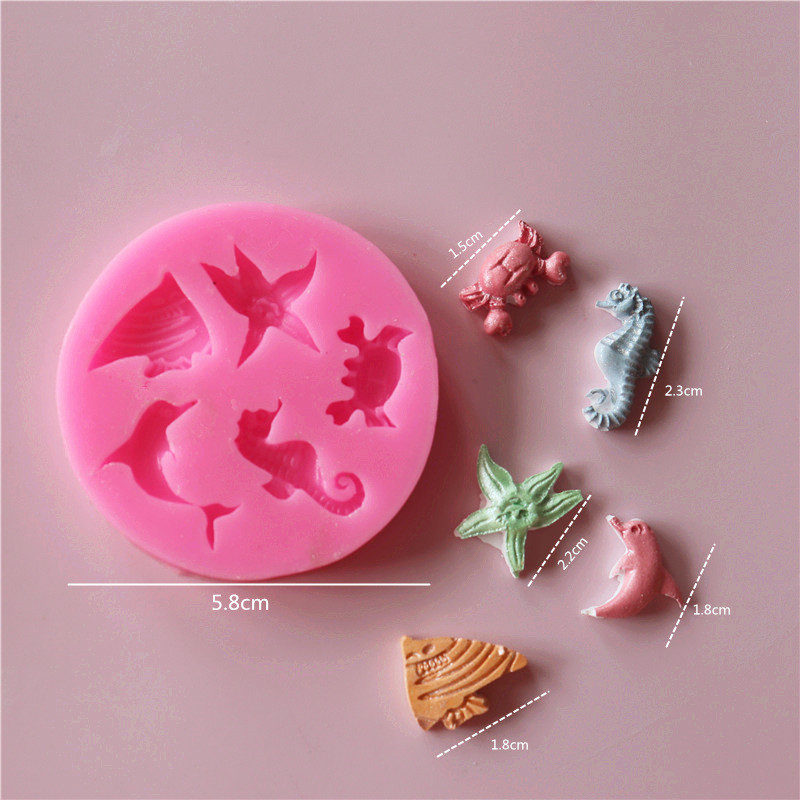 Молд кондитерский морской силиконовый 58 мм розовый Киев - изображение 3