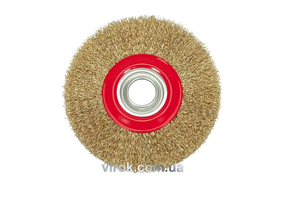 Щітка-крацовка для точильного верстата VOREL латунна. сталь, Ø — 200 мм [12/24] Одеса - фото 1