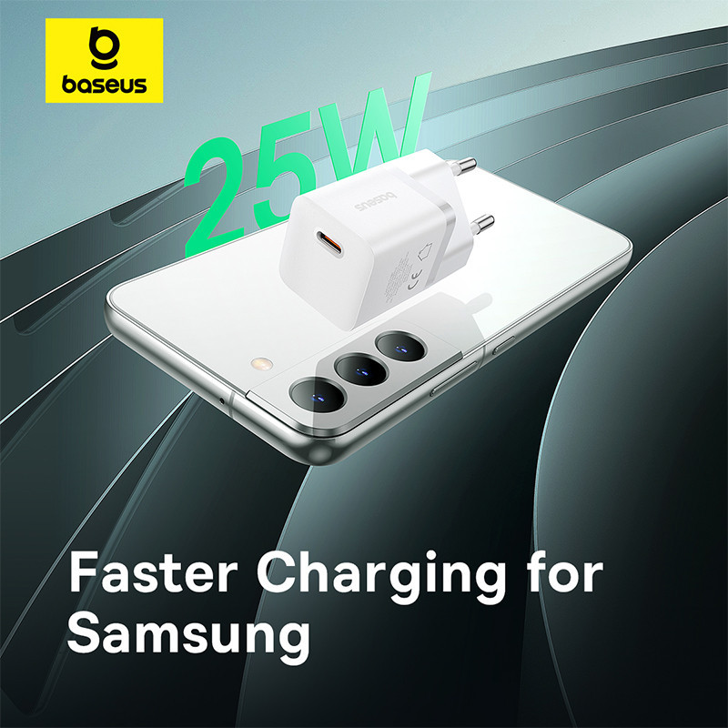 Мережевий зарядний пристрій з кабелем Baseus GaN5 Fast Charger (mini) 1C 25W EU Moon White (with: Fast Charging Data Cable Type-C) Київ - фото 10