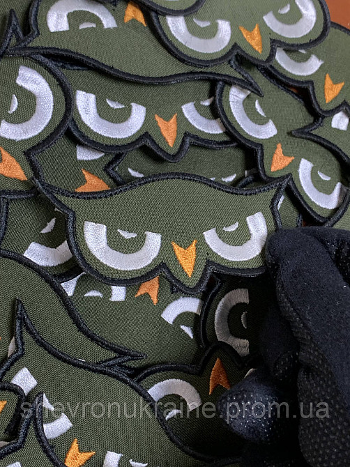 Шеврон очі сови (Форма контурна. На липучці) Розмір 10x5см Київ - фото 4