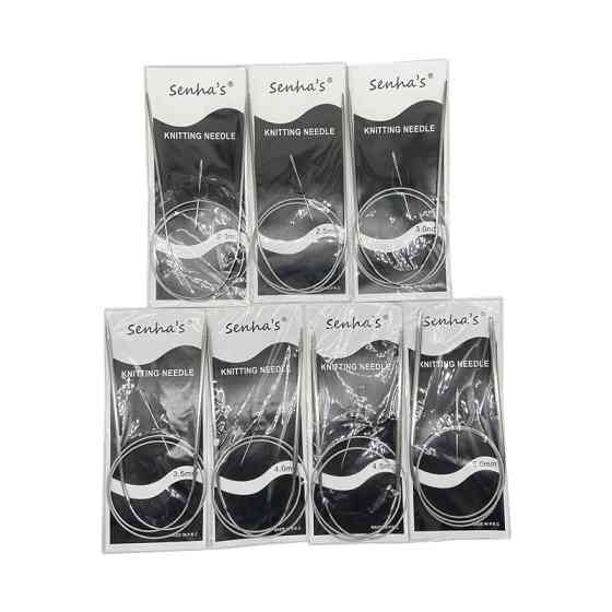 Набор круговых спиц 7шт на леске 80см для вязания Киев