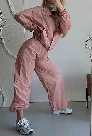 Женский стильный повседневный костюм из плащевки Пудра Одесса