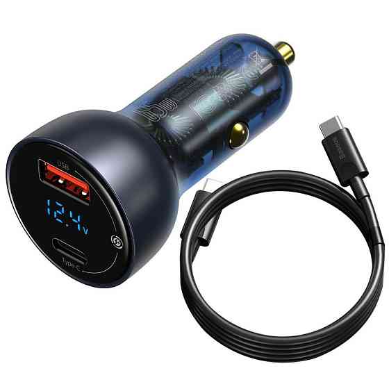 Адаптер в прикуриватель 65Вт с быстрой зарядкой USB Type-C Baseus TZCCKX-0G Киев
