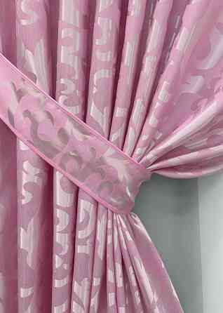 Комплект готових штор VR-Textil Жакард Вензель № 476ш Рожевий 200х270 см 2 шт (32-308) Київ