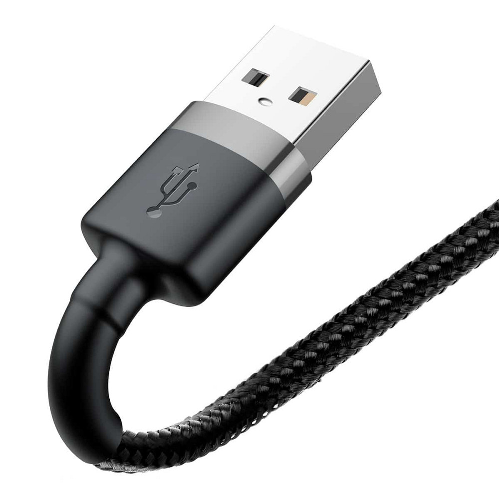 Кабель Baseus Cafule Cable USB For Lightning 2.4A 1m Gray+Black Київ - фото 2