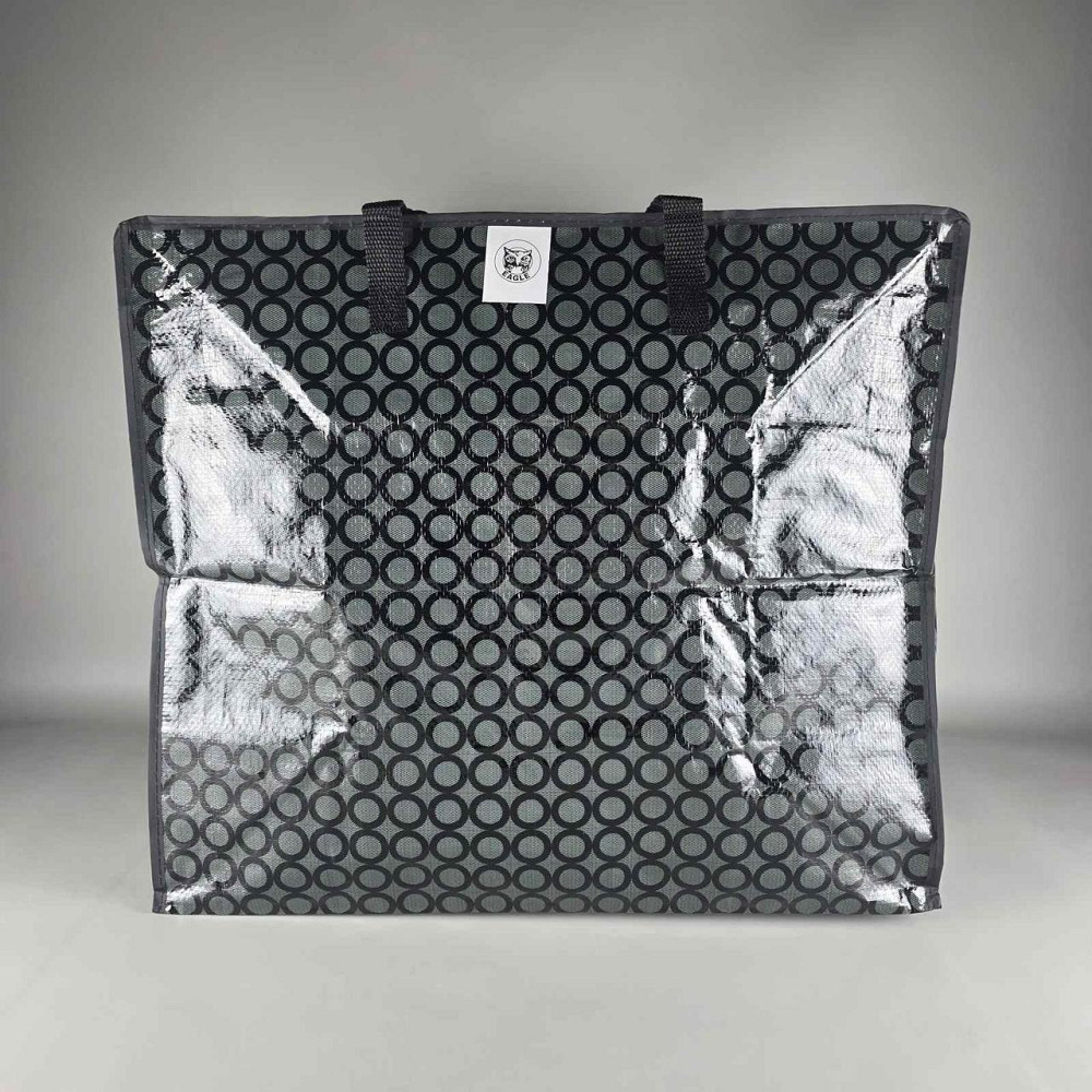 Сумка хозяйственная на змейке на змейке , полипропиленовая,  с цветным рисунком  №4 Шахматы+круги (54x46x25) (1 шт) Харьков - изображение 6