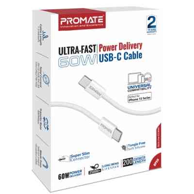 Дата кабель USB-C to Lightning ecoline-ci120.white Promate (ecoline-ci120.white) Вінниця