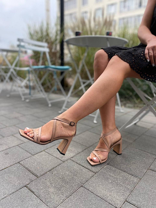 LIRIO Босоніжки жіночі капучино шкіряні LIRIO L0275/8073-72 літні на підборах / Стильні босоніж Коломыя - изображение 3