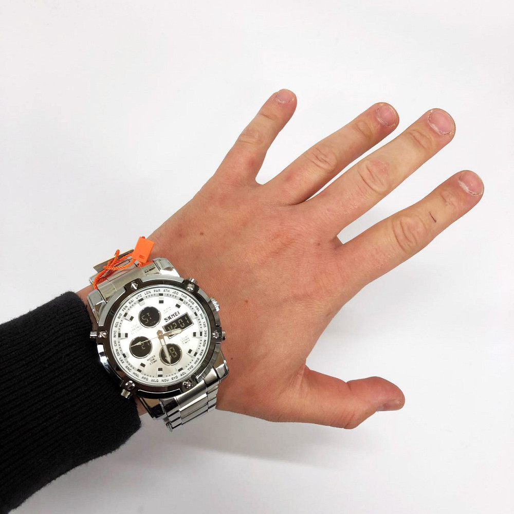Мужские современные часы SKMEI 1389SI SILVER, Мужские наручные часики Повседневные часы VH-62 Львов - изображение 14