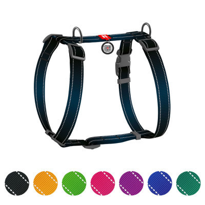 Шлей для собак WAUDOG Nylon Mono с QR-паспортом, пластиковый фастекс L черная (52741) Винница - изображение 1