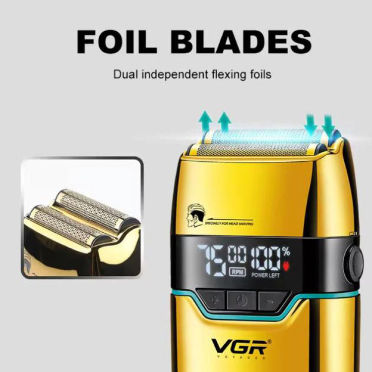 Электробритва шейвер VGR V-350 с дорожной сумкой и 2 насадками (Золотистый) Винница - изображение 5