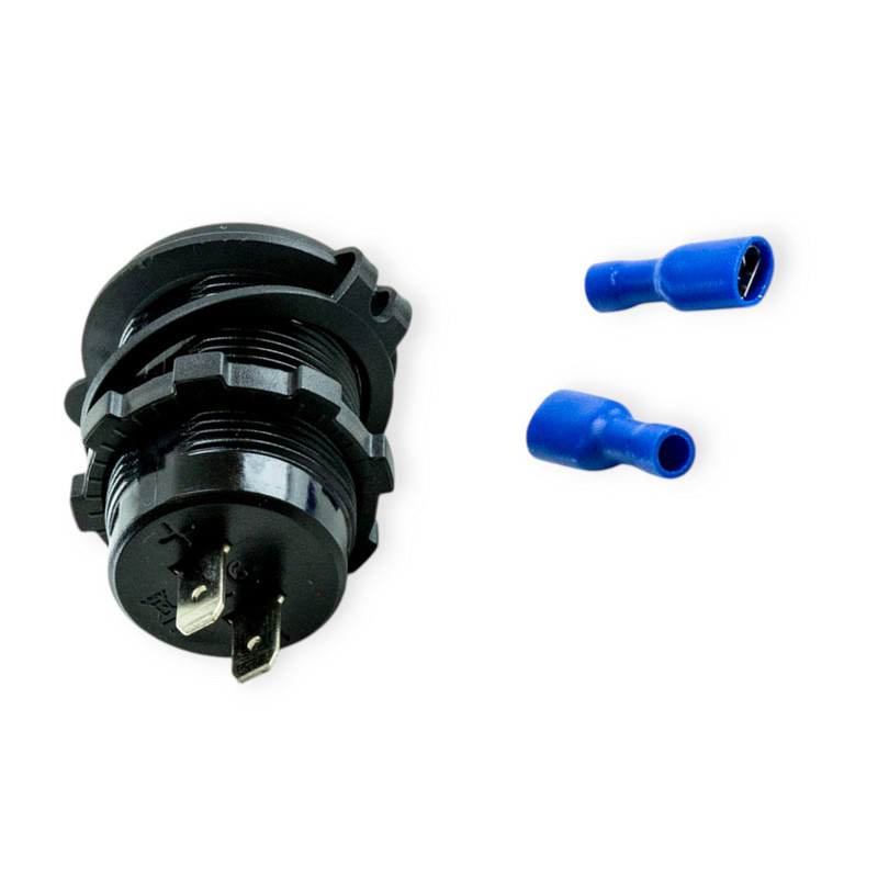 Гніздо врізне 2 USB 2,1A, 2,1A, 12-24В, кришка, з сенсорною кнопкою та підсвічуванням зеленою Мукачево - фото 1