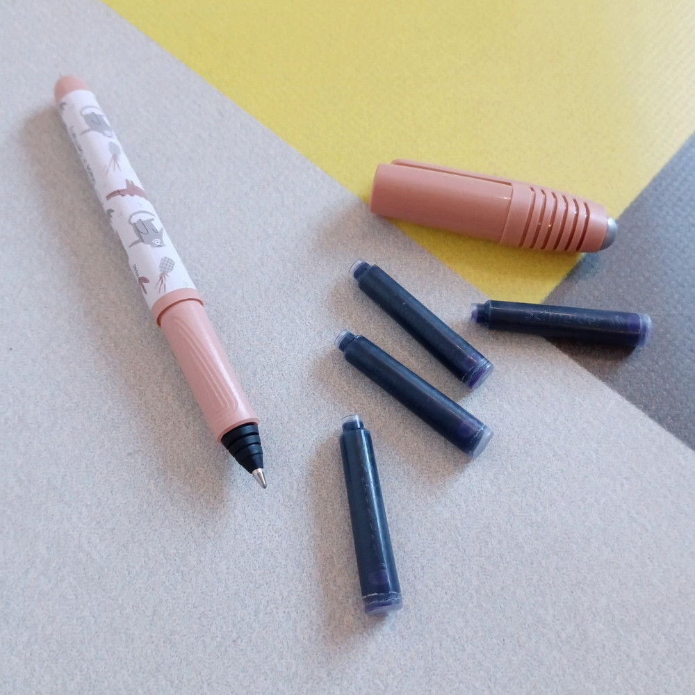 Ручка чернильная Schneider РОЛЛЕР закрытое перо и 4 капсулы беж Киев - изображение 1