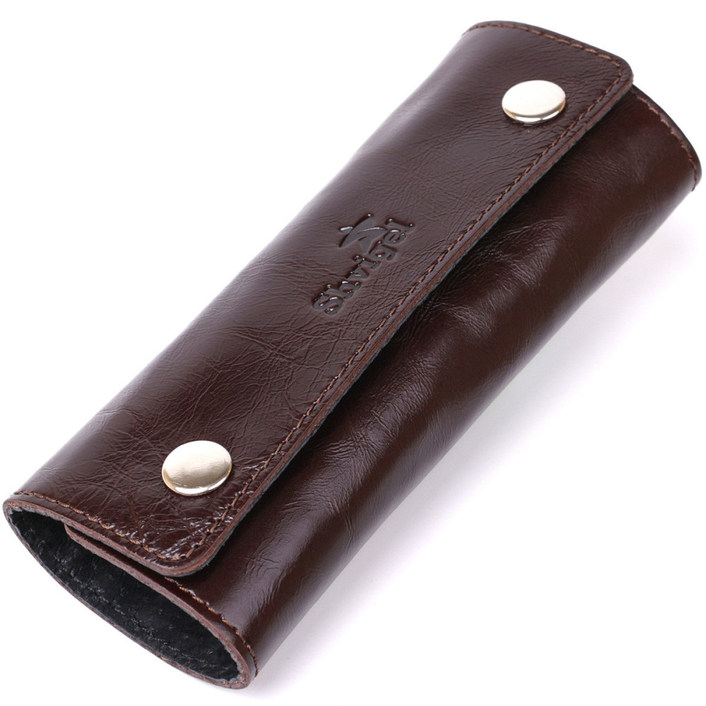 Удобная кожаная ключница Коричневый (SHVIGEL) Киев - изображение 5