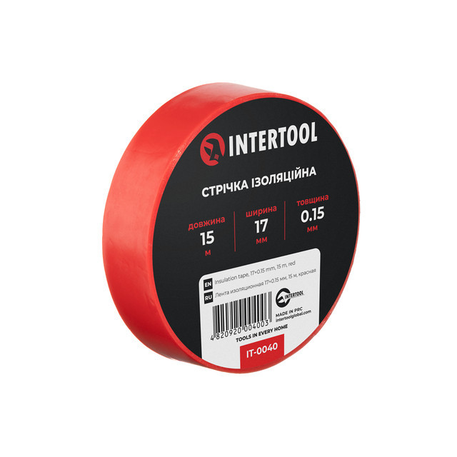 Стрічка ізоляційна 0.15мм*17мм*15м червона INTERTOOL IT-0040 Киев - изображение 4