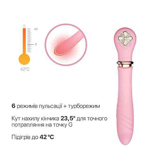 Пульсатор с подогревом Zalo Sweet Magic - Desire Fairy Pink, турбо режим Sex Aura Киев