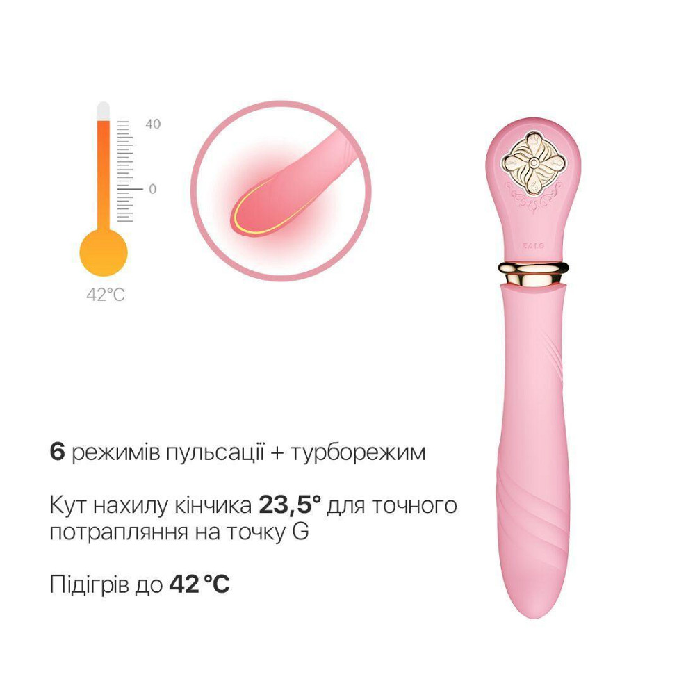 Пульсатор с подогревом Zalo Sweet Magic - Desire Fairy Pink, турбо режим Sex Aura Киев - изображение 4