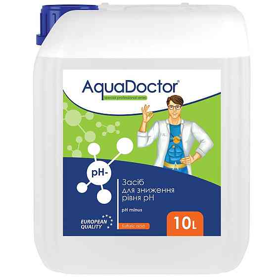 Засіб для зниження рН в басейні AquaDoctor pH Minus (Сірчана 35%) 10 л Київ
