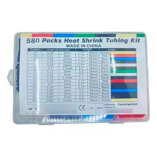 Термозбіжна трубка 580шт термоусадка 11 розмірів 6 кольорів, набір Вінниця