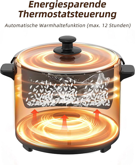 Рисоварка Eamoment ERC-10CRD1.8L Красная 1.8 л 700W с пароваркой антипригарная чаша 1-10 порций авторазогрев Киев - изображение 5