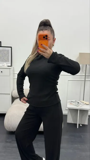 Костюм двійка — лонгслів з драпіруванням + брюки Одеса - фото 1