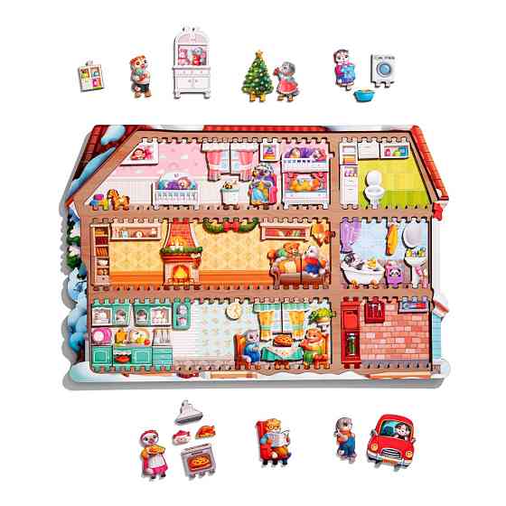 Пазл дитячий фігурний "Котячий дім" (ПСД248) PSD248, 88 елементів Вінниця