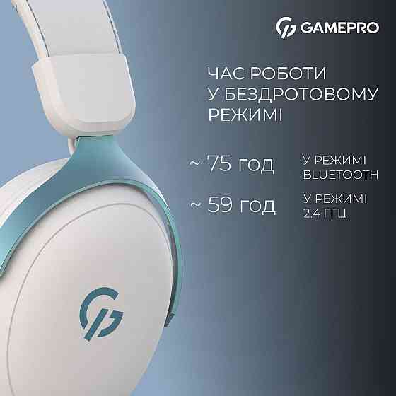 Гарнітура GamePro Asgard Freya Pro White-Blue (HSW201WB) ( 19725 ) Харьков