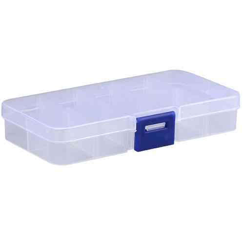 Коробка органайзер кейс для снастей бисера 125x63x22мм 10 ячеек прозрачный Винница