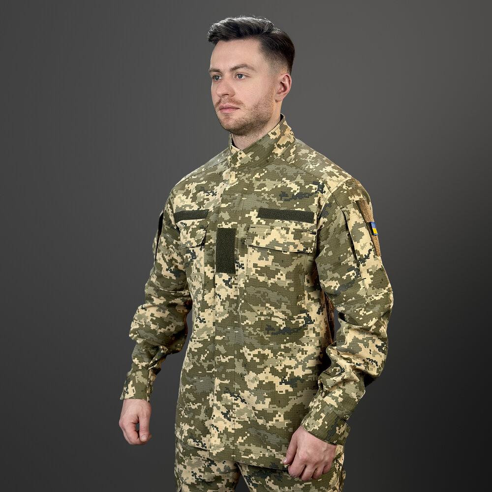 Чоловічий тактичний кітель демісезонний з кишенями піксель Pobedov Rip-Stop XL Київ - фото 5